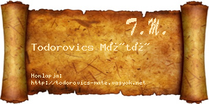 Todorovics Máté névjegykártya
